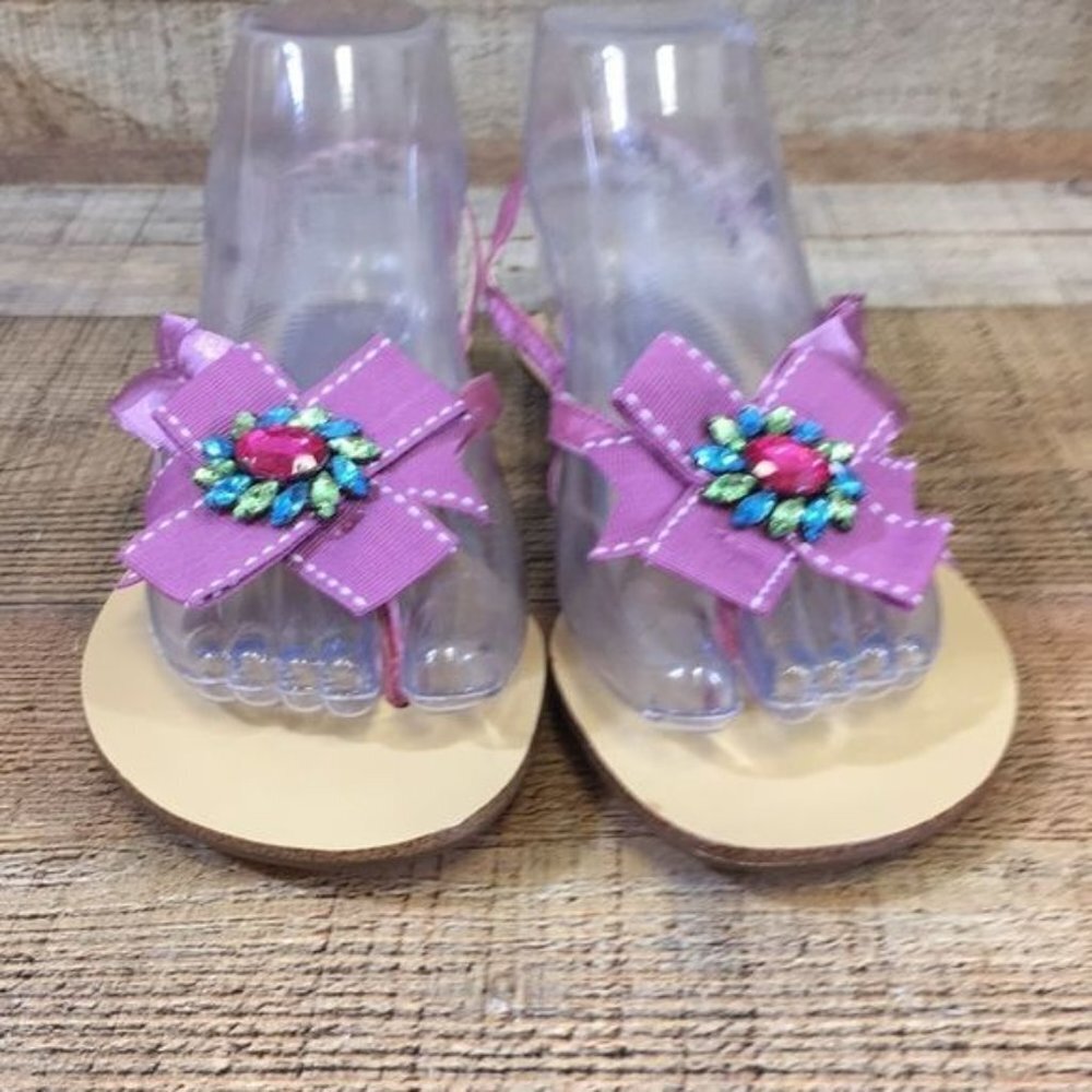 Poetic License London Sandals Womens‎ 7.5 M Pink Bejangled Slingback Rhinestones